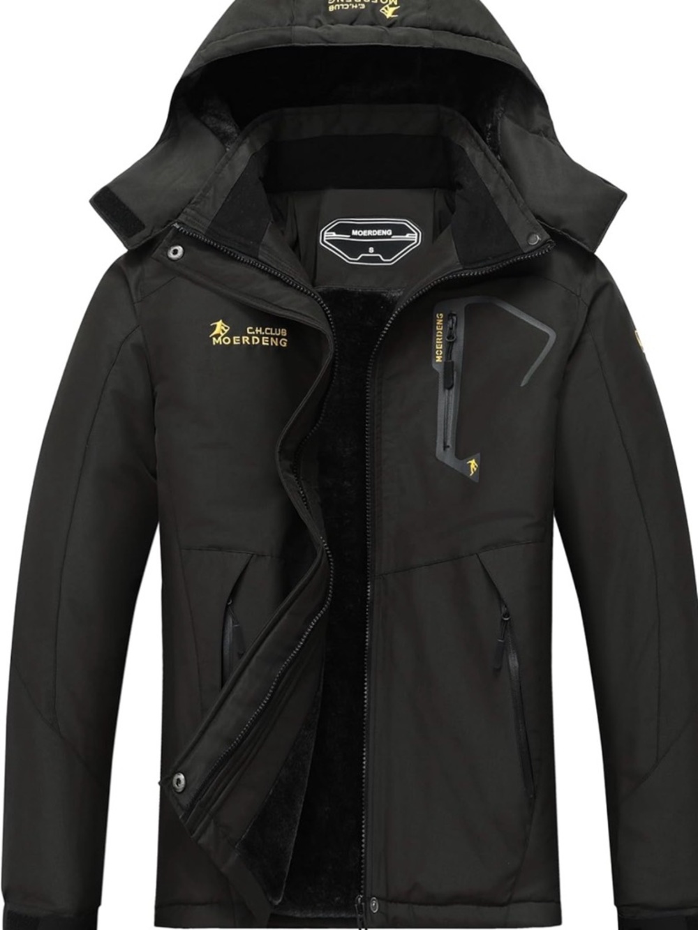 MOERDENG Women’s Waterproof Ski Jacket Winter Snow Coat Hooded Windbreaker 2XL